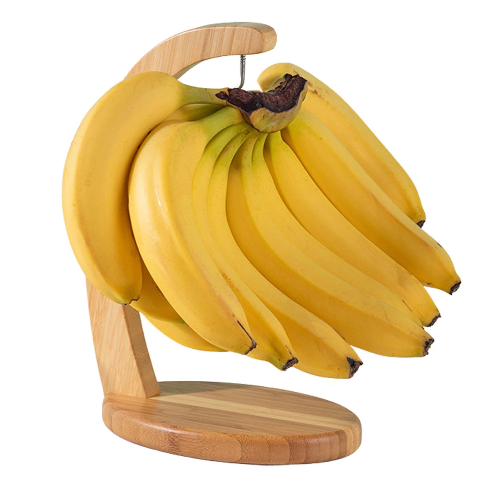 Accessoire Conservation Fruits Porte-bananes En Bois Avec Crochet - Support Fruits Pour Comptoir, Acier Inoxydable, 15x5x3cm Support Bananes En Bois