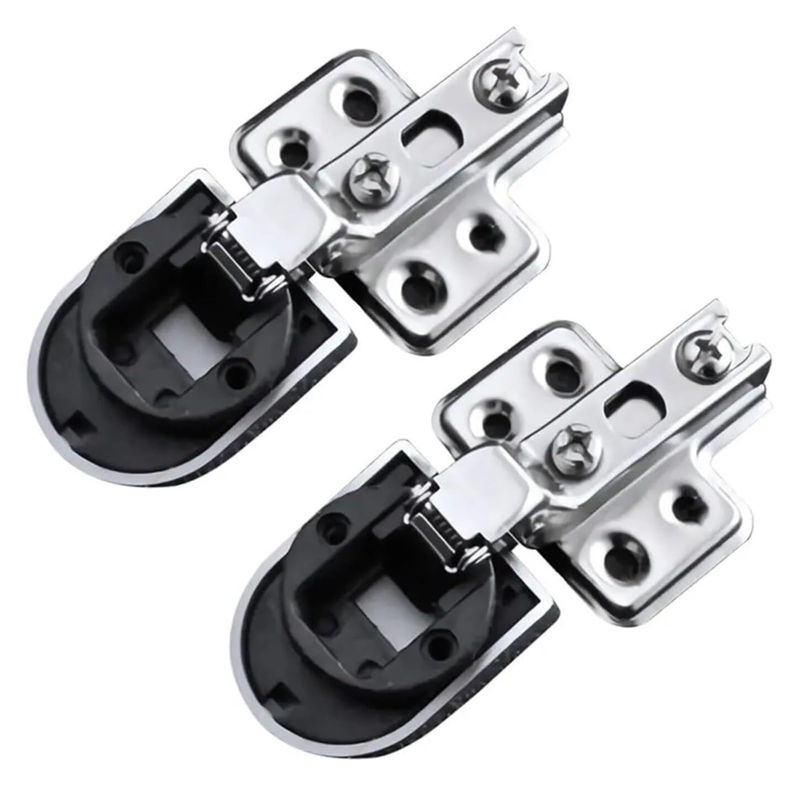 Stainless Steel Door and Window Hinges,2Pcs Glass Cabinet Door Hinge Opening 26mm Display Wine Cupboard No Hole Window Hinge Clip Connector Furniture Accessories(Big Bend)
