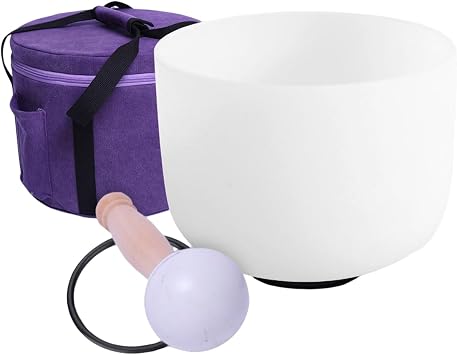 ENERGYSOUND 432 Hz Perfect Pitch C Root Chakra Frosted Quartz Crystal Singing Bowl 10 inch 25 cm +Free Case bag