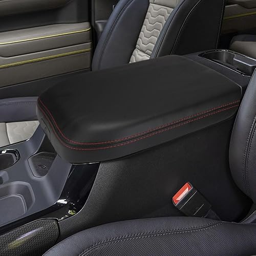 LEXLEY Funda protectora de cuero para reposabrazos de consola central para Chevy Silverado y GMC Sierra 2500HD 3500HD 2024, Silverado y Sierra 1500