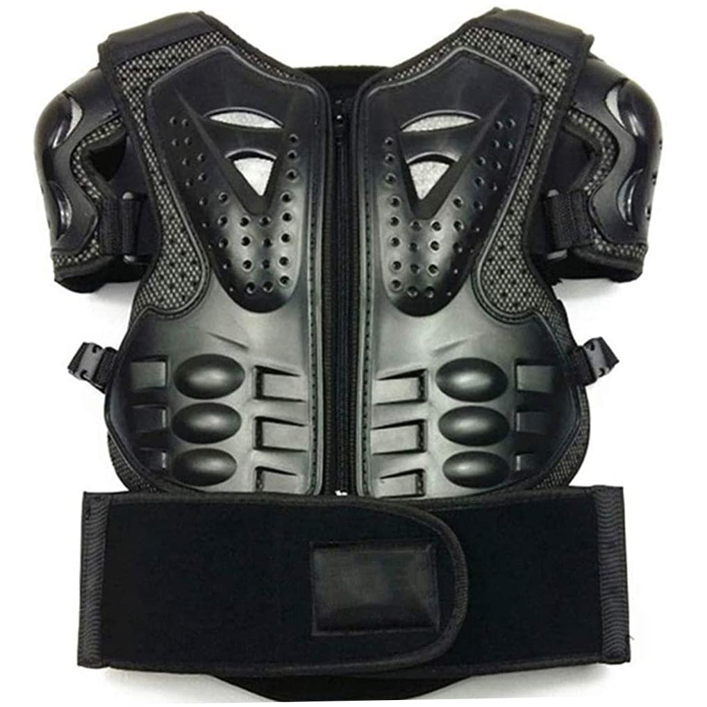 Gilet de Protection pour Moto pour Enfants de 5 à 13 Ans, Gilet de Protection pour Motocross, Veste de Protection pour Moto avec genouillère et coudière, équipement de Motocross (Noir)