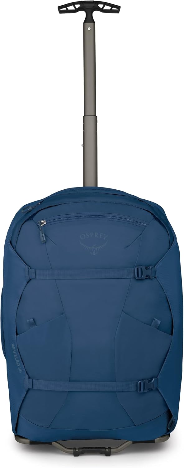 Osprey Farpoint Fairview 36L Wheeled Travel Pack - Carry On Luggage with Wheels - Rolling Backpack Travel Bag, Antique Blue