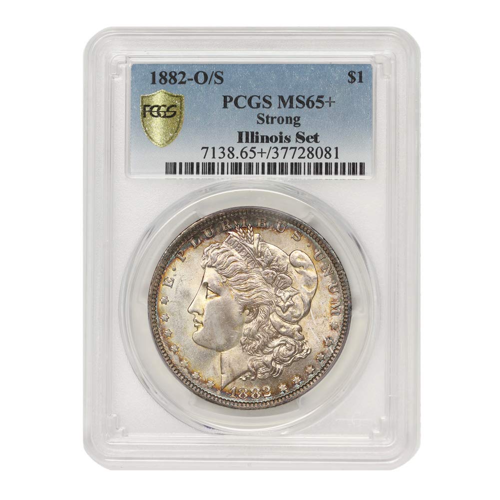 1882 O/S Strong American Silver Morgan Dollar MS-65+ Illinois Set by CoinFolio $1 MS65+ PCGS