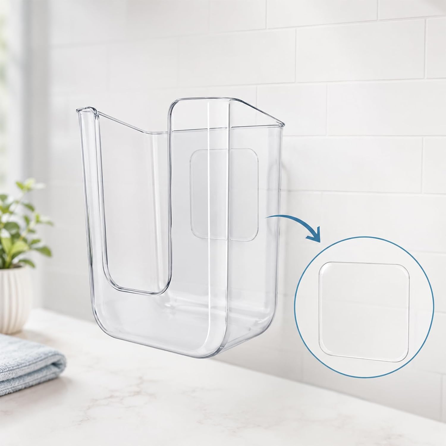 Wipes Dispenser Bathroom Wall Mount Wipe Holder Clear Case 1Pcs