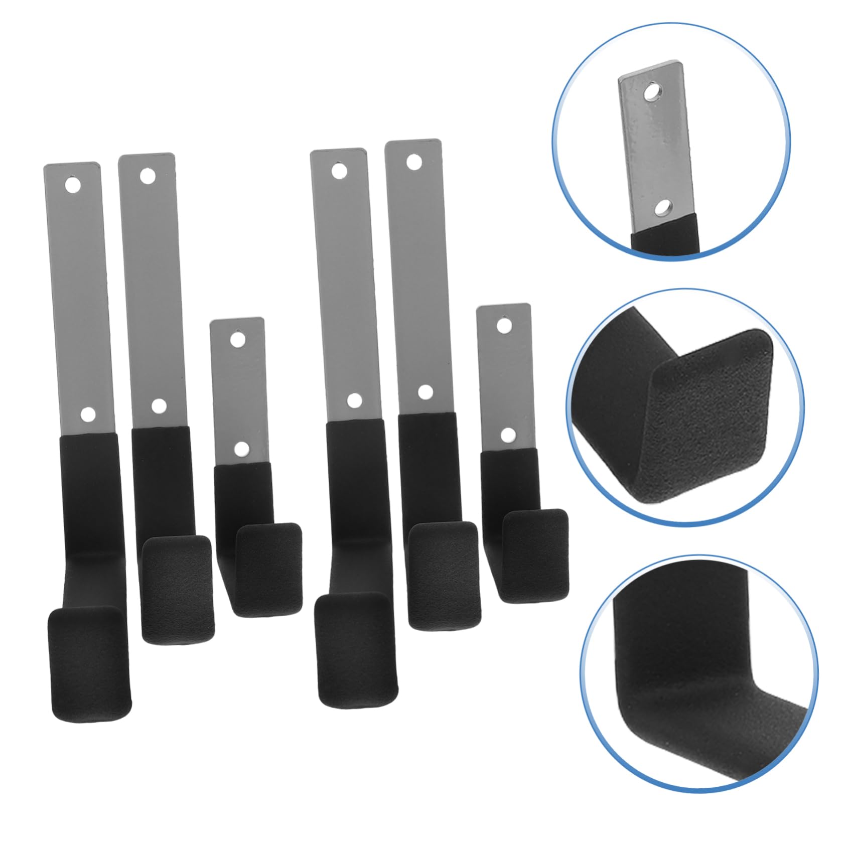 SEWACC Ganchos de Pared Resistentes de Metal, 6 Piezas, para Garaje | Acero, Recubrimiento Antideslizante, Aptos para Herramientas y Bicicletas, Uso en Paredes y Balcones