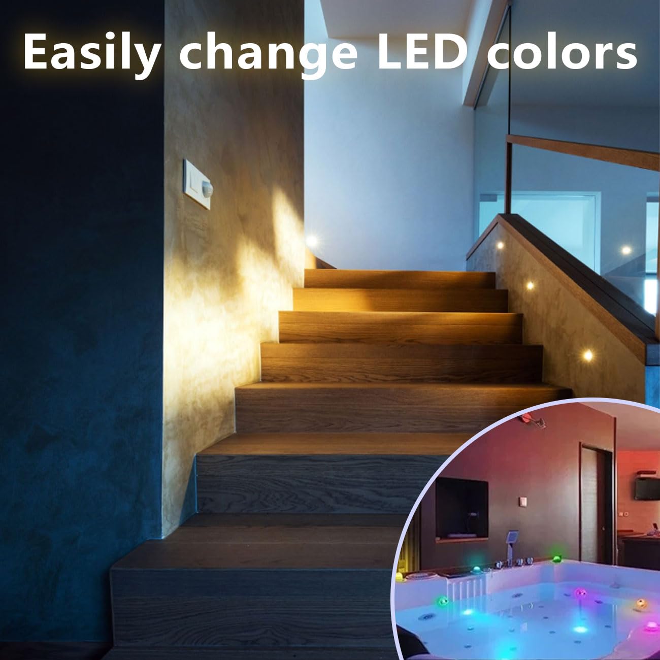 FANGWSSIBEI 3Pcs Mini Submersible LED Light with Remote Control, Colourful Waterproof Underwater Lights, ABS Shell - Image 4