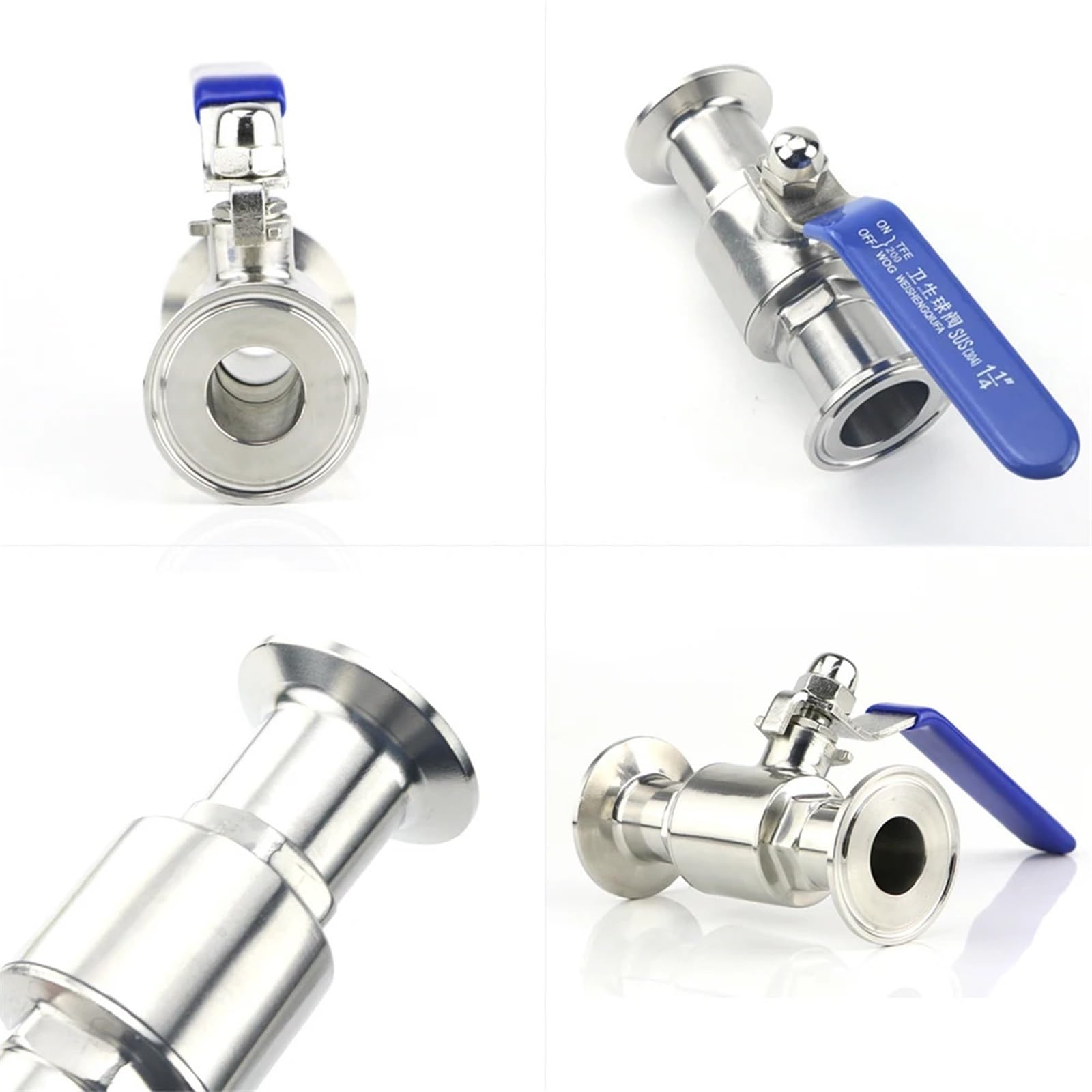 Robinet à boisseau sphérique sanitaire 3/4" en inox 304 pour tuyauterie alimentaire