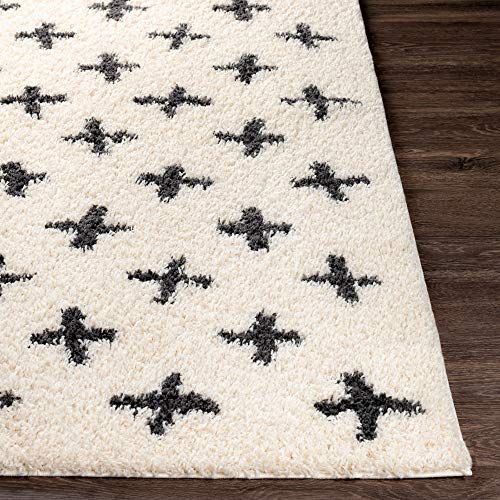 Tapete Livabliss Shag Boho 7' x 10' Negro y Crema miniatura 3