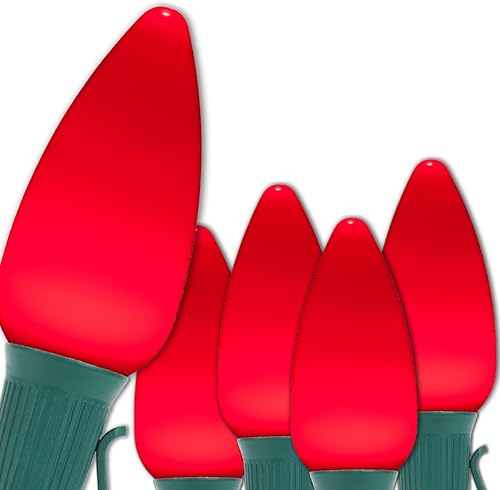 Miniatura 27 de Wintergreen Lighting 25 C9 OptiCore LED Luces Comerciales de Navidad para Exteriores – Luces de Cadena de Navidad de Servicio Pesado; Cable Verde