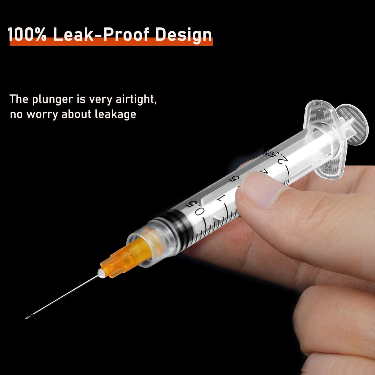50 Pack 3ml/cc Disposable Luer Lock Lab Syringes with 25Ga 1.0 Inch Needle — Amazon image 7