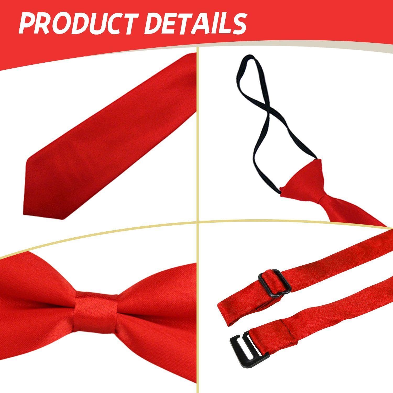 1 Tada De Lazo Para Niños, 1 Corbata, Moda Clásica, Corbata De Avión Rojo De Actuación, Camisa De Traje De Fiesta Accesorios Elees.