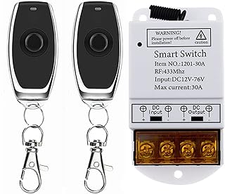 High Power DC 12V 24V 72V 30A 1CH 433MHz Remote Control Switch RF Relay Receiver and Transmitter for Water Pump Control (Color : 2 RC and 1 Receiver)