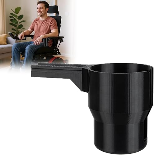 Portavasos compatible con silla de ruedas Permobil. Portabebidas seguro para vasos de 40 onzas, botellas de agua y tazas de viaje, fácil de
