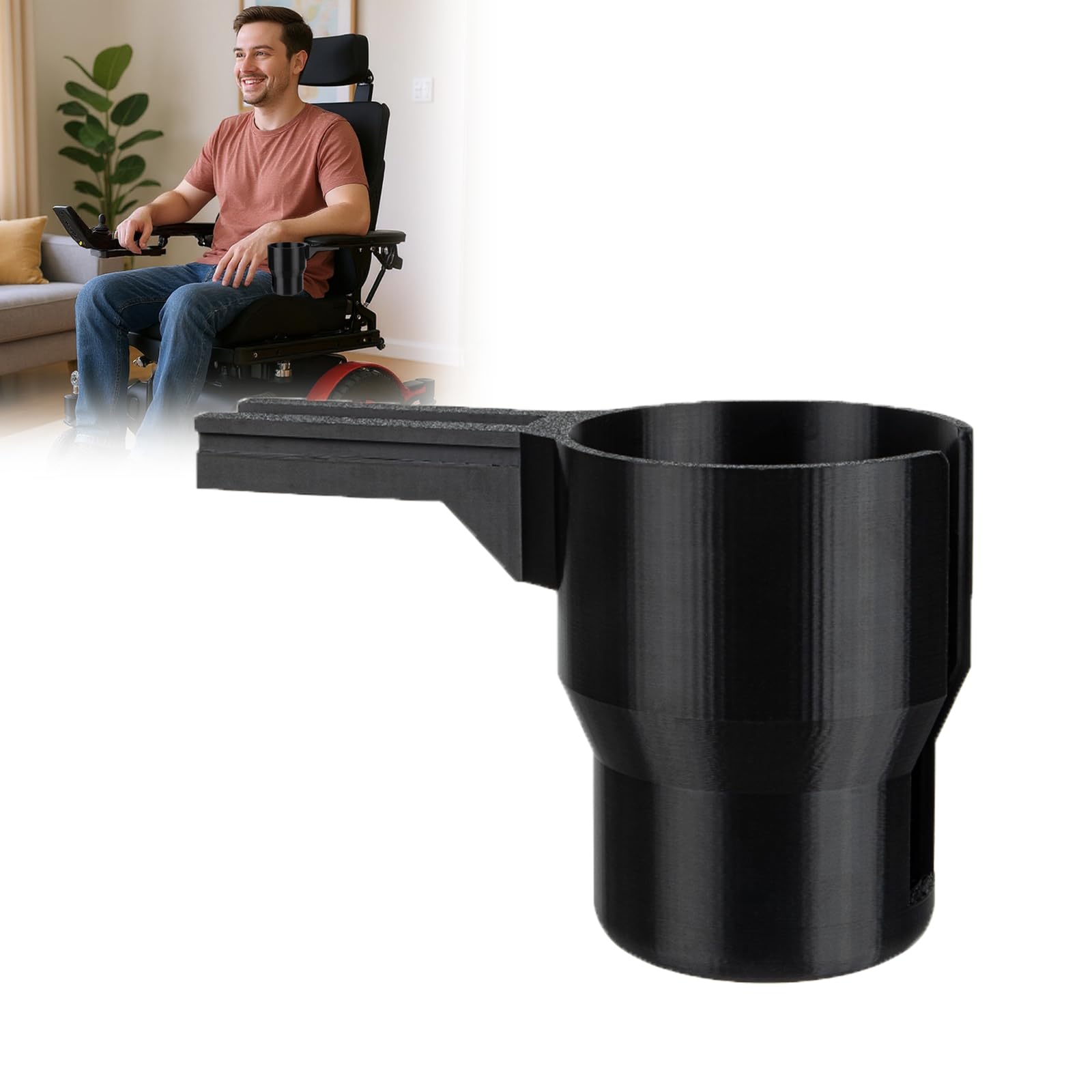 Cup Holder for Permobil Wheelchair | Compatible with Unittrack System | Secure Drink Carrier for 40oz Tumblers, Water Bottles & Travel Mugs | Easy Install | Spill-Resistant Design for Stable Movement