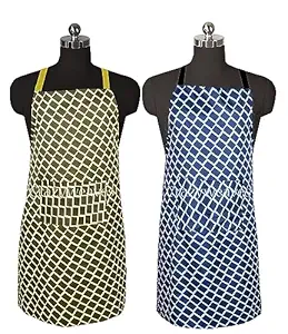 CRAZYWEAVES Crazy Weaves Waterproof Apron for dishwashing cooking painting apron women and men chef washing utilities apron printed apron for chef pack of 2