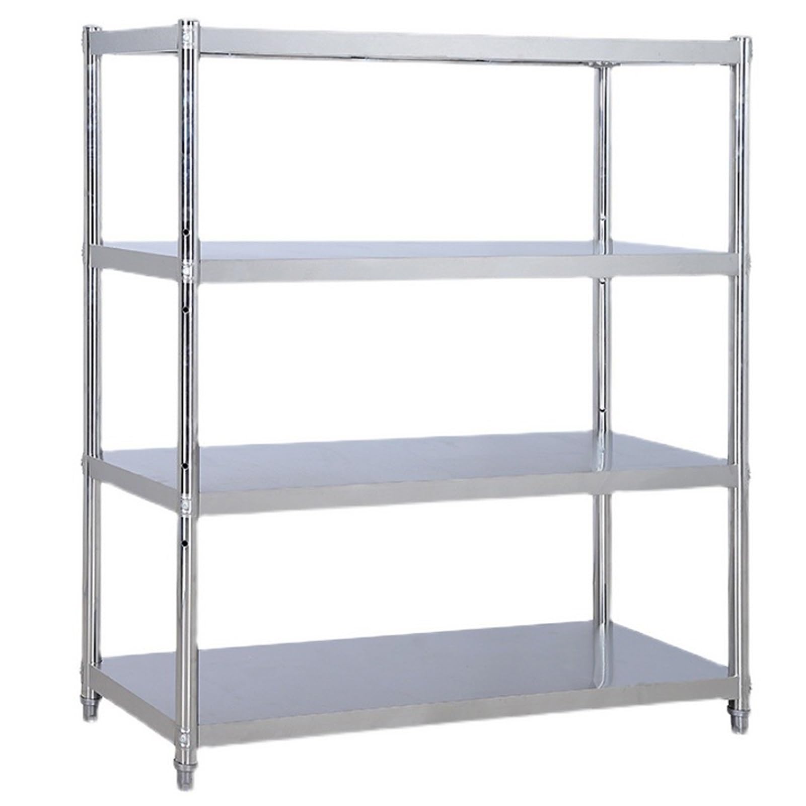 Estantes De 4 Niveles Estantes Ajustables De Acero Inoxidable, Estanterías De Alta Resistencia Para Hogar Cocina Cochera Oficina Restaurante Depósito, Bastidores De Almacenamiento(100x45x120CM)