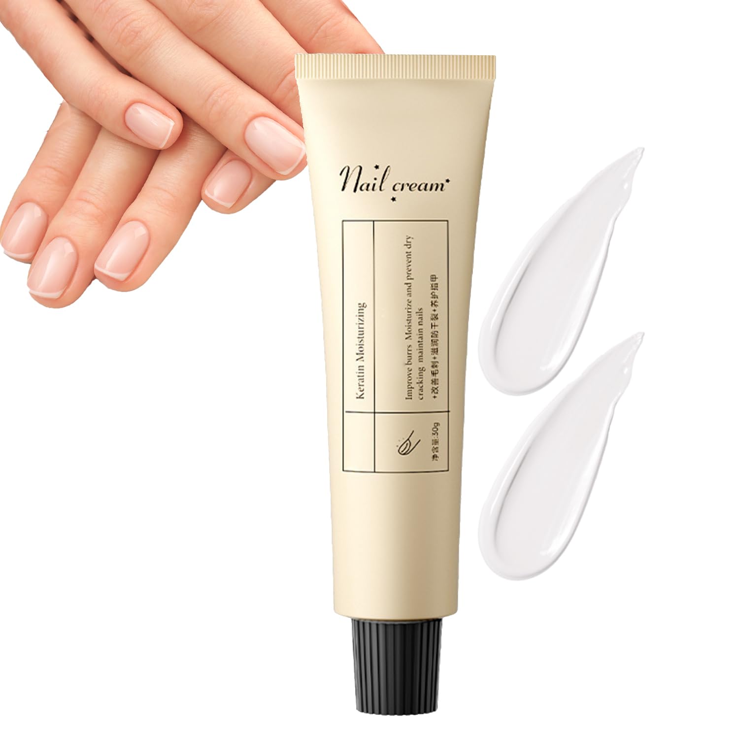 Keratin Nail Cream – 1oz Moisturizing Cream for Hands, Cuticles & Nails, Fast-Absorbing