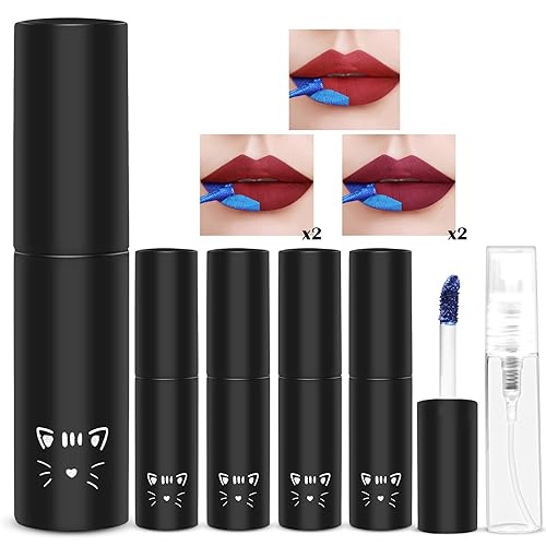 DAGEDA 5 unidades de tinte de labios, tinte de labios despegable, brillo de labios de color de tatuaje, lápiz labial líquido impermeable de larga