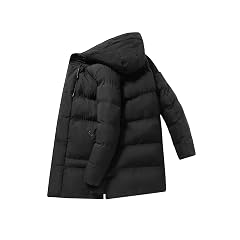 Men Long Hooded Jacket Oversize Puffer Down Coat Windproof Business Outwear Warm Winter Parka