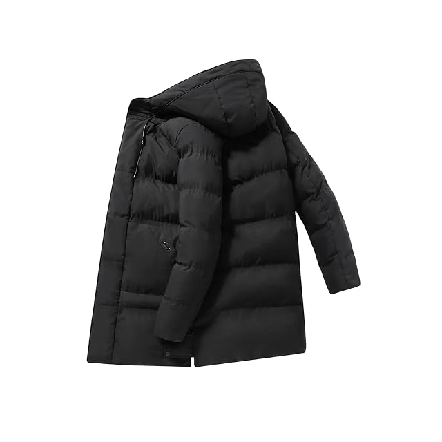 Men Long Hooded Jacket Oversize Puffer Down Coat Windproof Business Outwear Warm Winter Parka