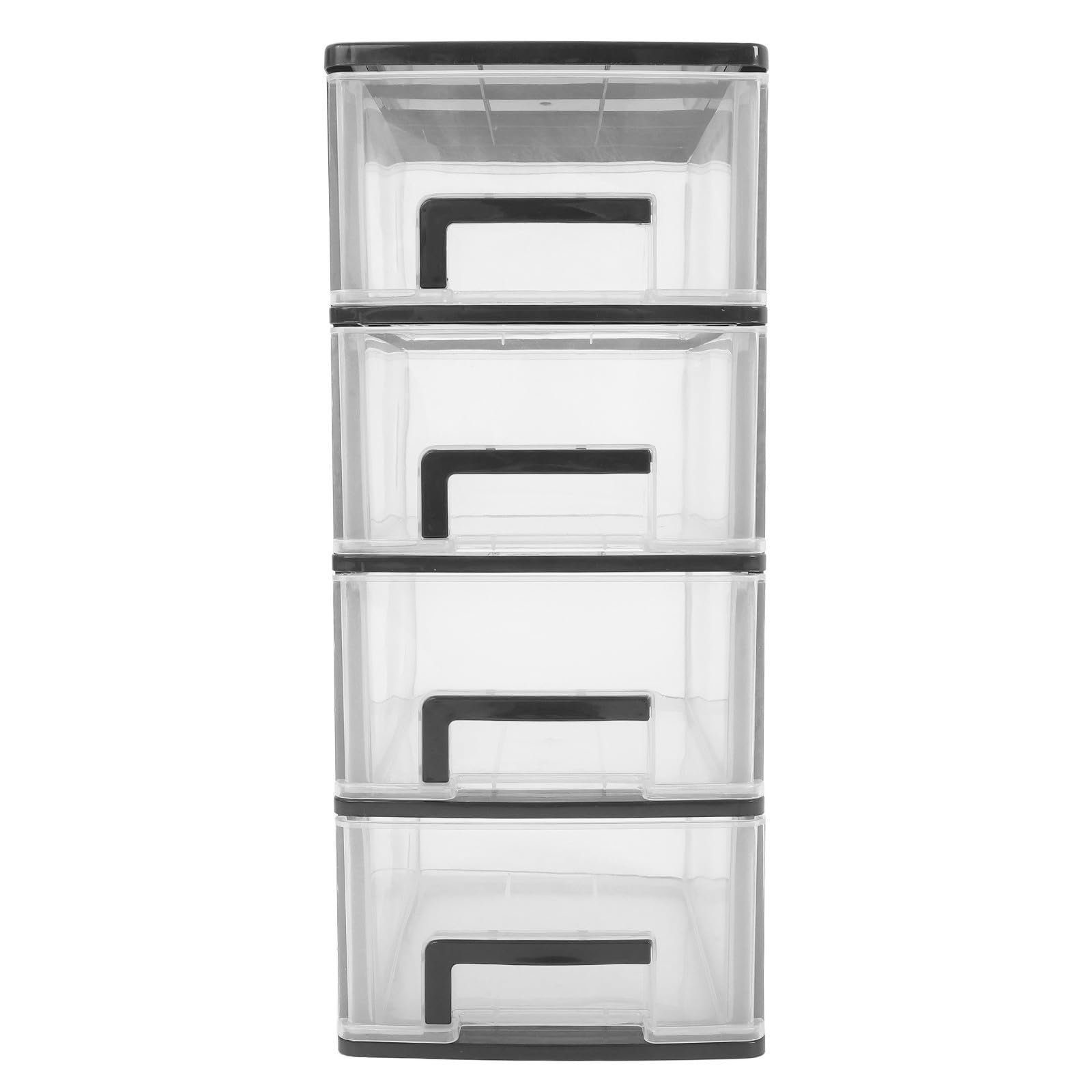 MERRYHAPY Cassettiera Plastica Modulabile a 4 Strati Cassetti Leggeri e Portatili in Pp Nero, Organizer da Scrivania Semplice e Raffinato per Soggiorno e Ufficio