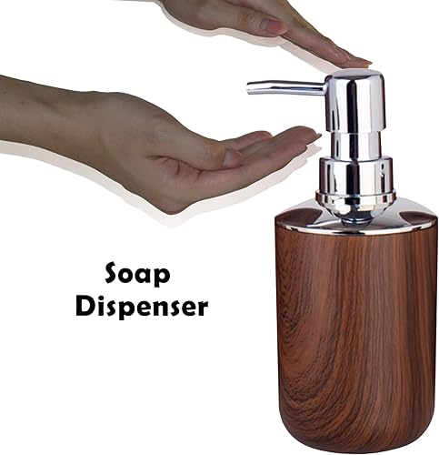 Miniatura 3 de Juego de accesorios de baño, 6 piezas de plástico para baño, dispensador de jabón, soporte para cepillo de dientes, vaso, jabonera, ahorrador