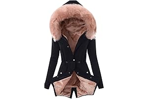 Women's Vintage Winter Coat with Luxe Faux Fur Hood