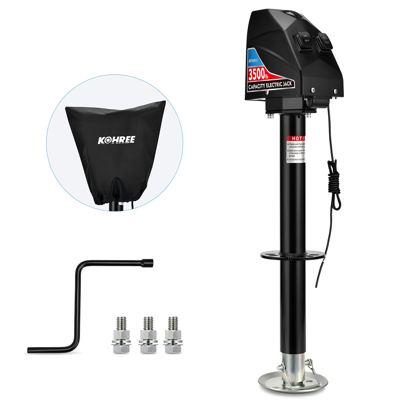 Kohree Electric Trailer Jack 3500lbs, Heavy Duty RV Electric Power