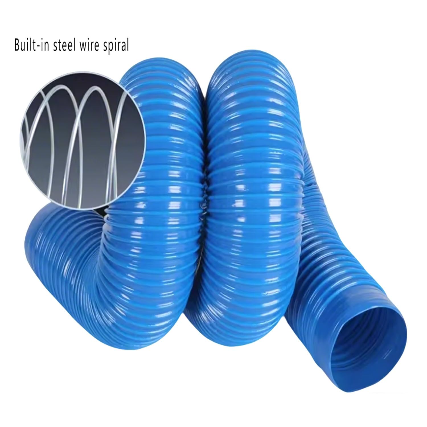 Tubo Flessibile In PVC Blu, Spirale Tubo Di Aspirazione Adatto Per Ventilazione Interna, Aspirazione Industriale(1m,300mm)