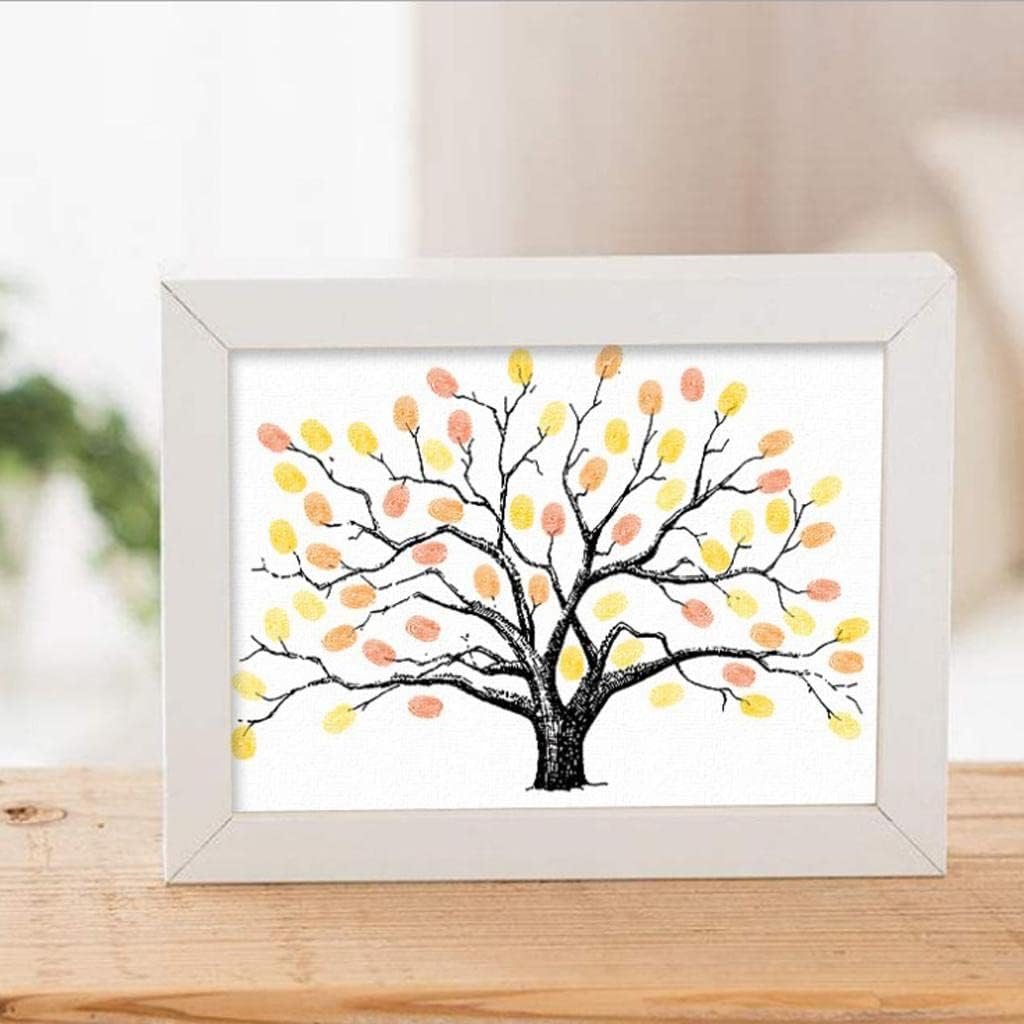 MYADDICTION Wedding Thumbprint Tree Finger Painting Wedding Guest Book Yellow