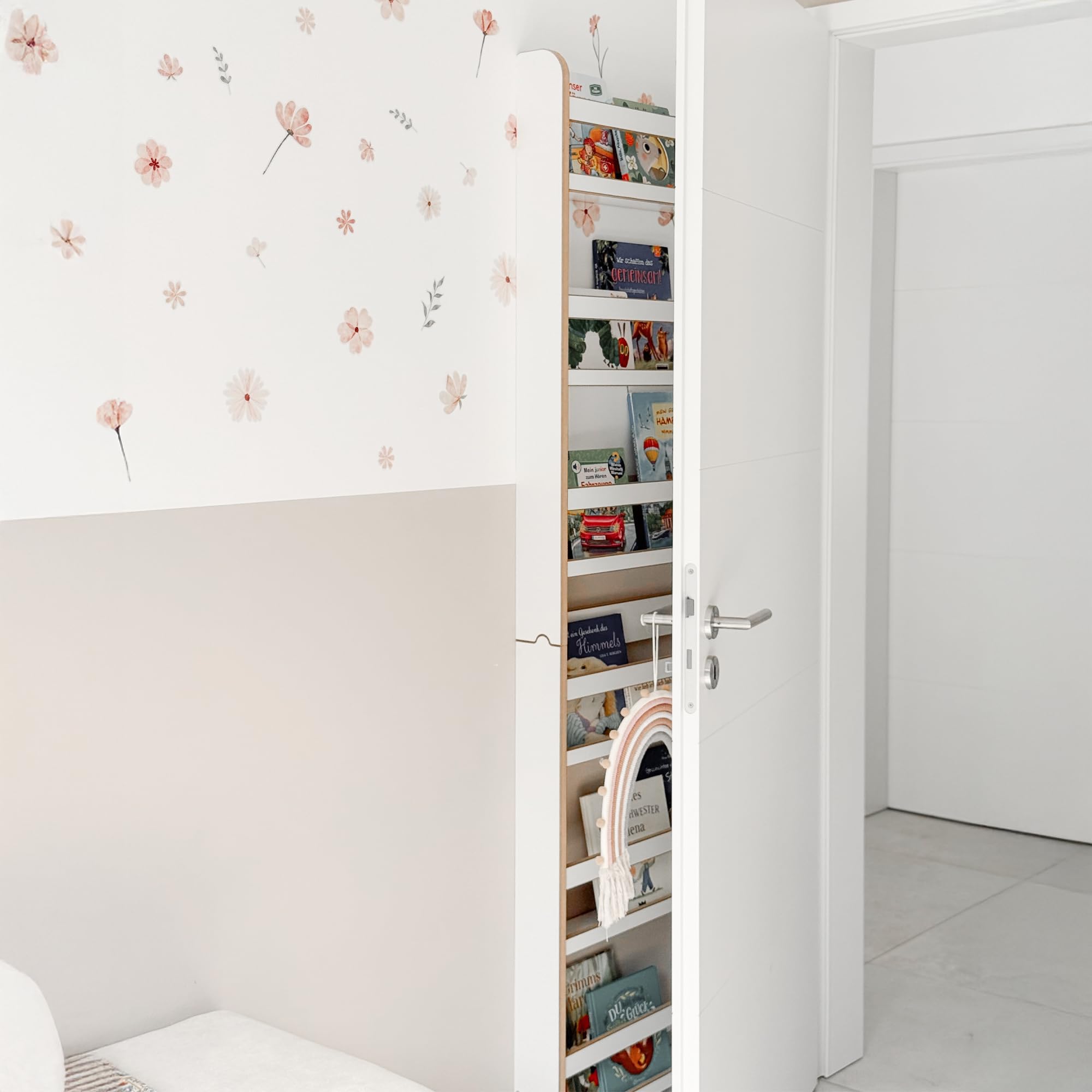 MAMOI® Kinderbücherregal aus Holzwerkstoff – Bücherkiste, Kinderbücherregal, Bücherregal für Kinderzimmer, Bücherbank, Wandregal, Montessori Kindermöbel