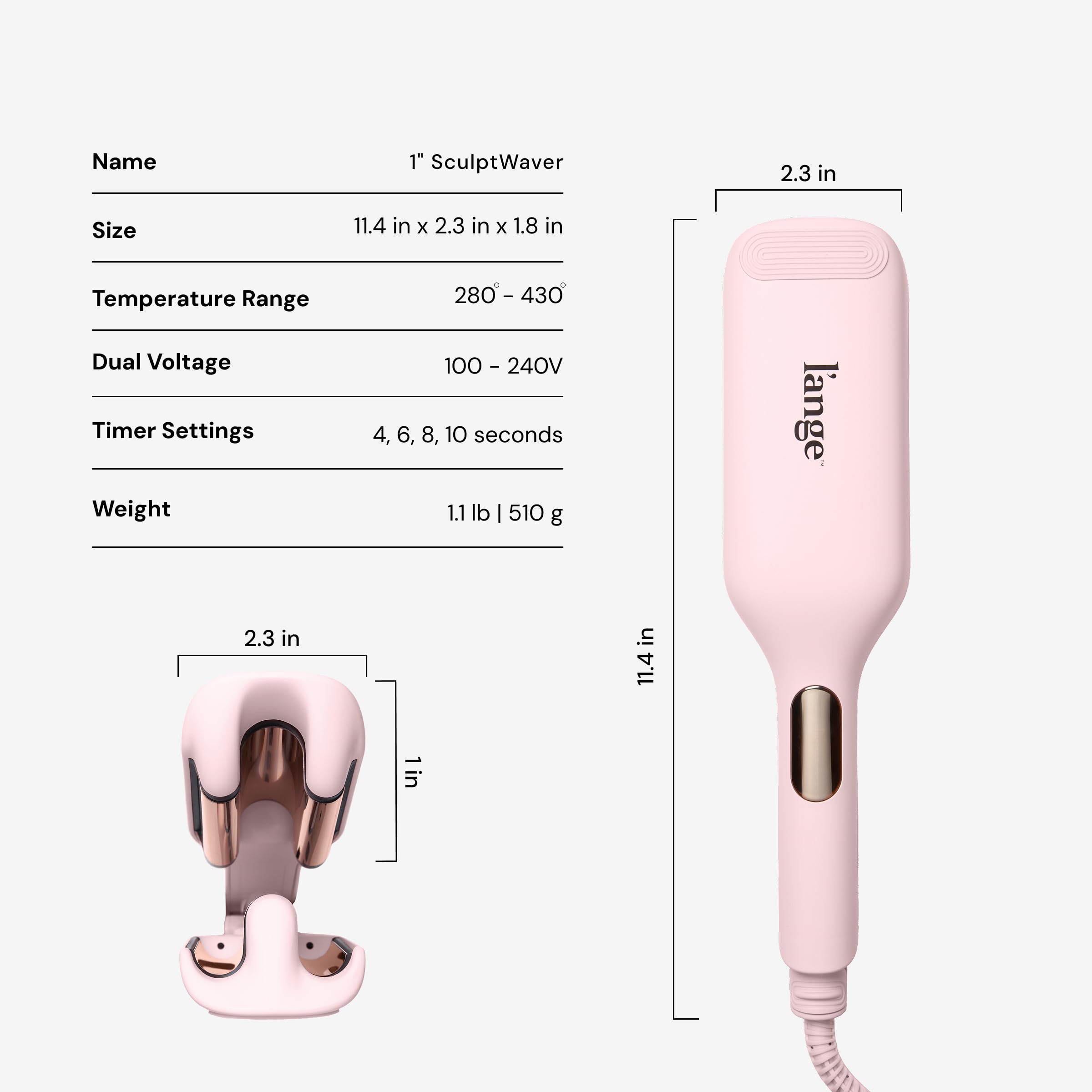 L'ANGE Hair SculptWaver Titanium Hair Waver with Adjustable Heat