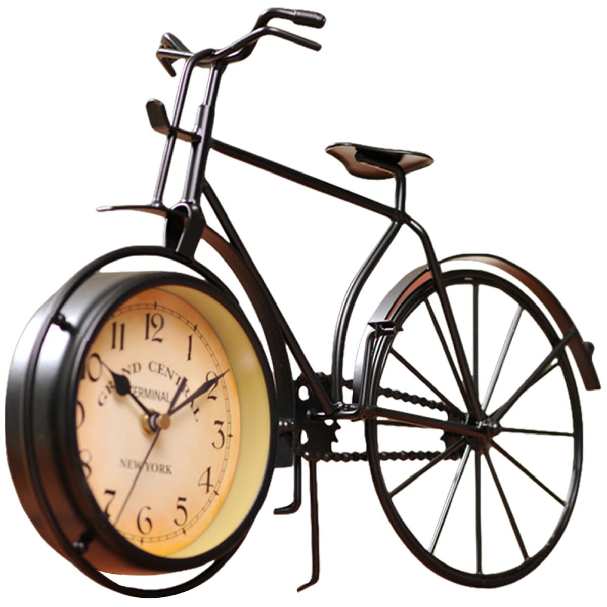 Reloj de mesa decorativo para oficina con diseño de bicicleta retro creativa