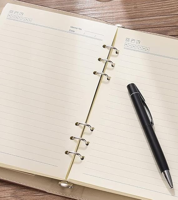 Refillable Binder Business Notebook A5/B5,PU Leather Loose-Leaf Noteapd,Soft Cover Journal Meeting Notebook Diary Replaceable Paper,Ruled/Lined