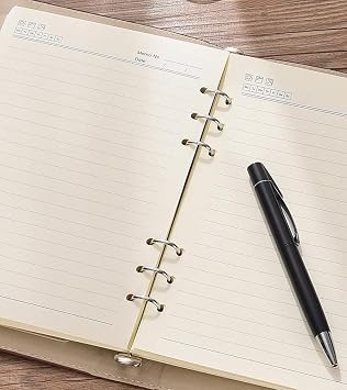 Refillable Binder Business Notebook A5/B5,PU Leather Loose-Leaf Noteapd,Soft Cover Journal Meeting Notebook Diary Replaceable Paper,Ruled/Lined