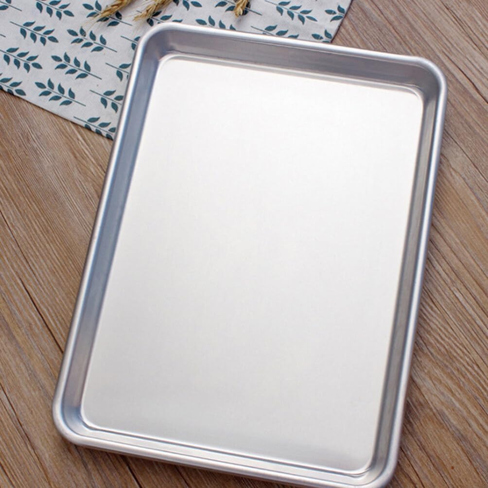 Alipis 2pcs Rectangle Baking Pan Non-stick Aluminum Bakeware for Cakes Cookies and Roasting Baking Tray and Desserts