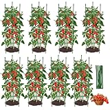 8PCS Tomato Cages for Garden, Tomato Trellis for Raised Garden Bed, 51.2' Tall Cage Plant Support for Pots, Gardening Supplies Trellis for Climbing Plants (8PCS，High: 51.2 Inch)