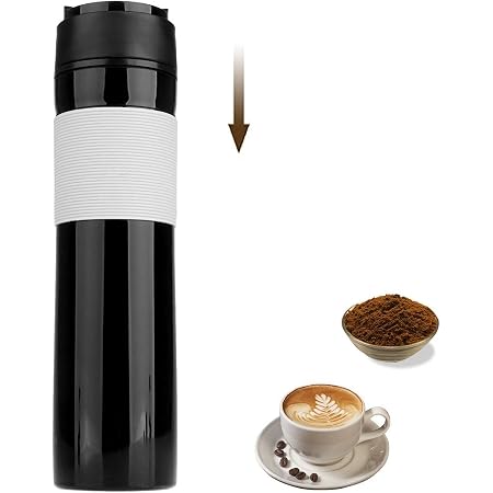 Coffee Maker French Press Travel Coffee Mug Protable Tea and Coffee Maker Bottle, Hot and Cold Coffee Brewer, Travel Tumbler Great for Commuter,