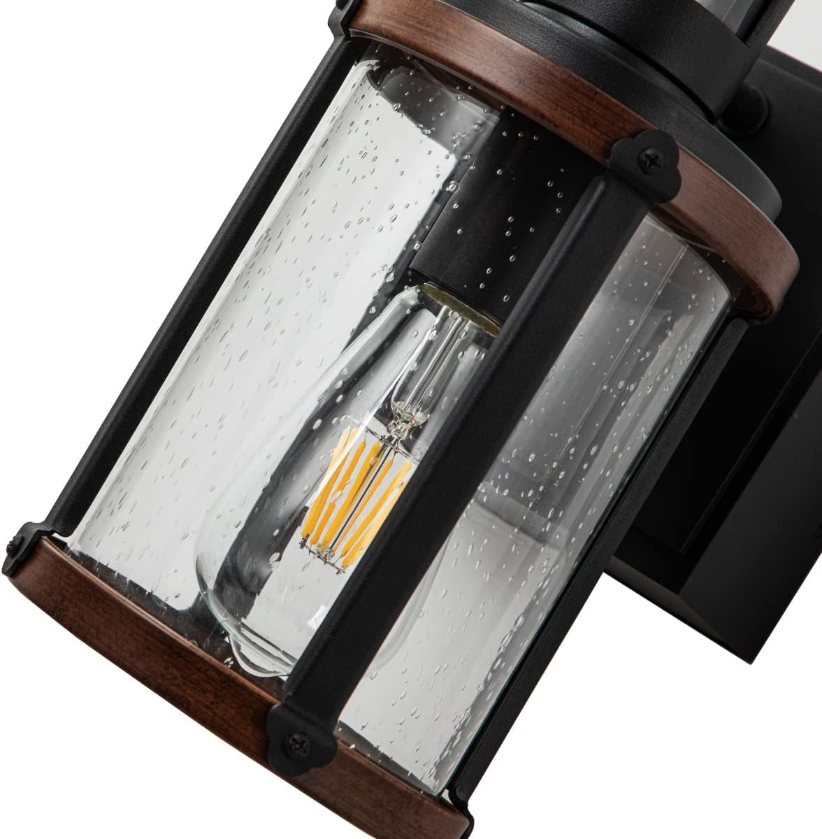 Outdoor Lights with GFCI Outlet, Motion Sensor Porch Lights for House 3 Modes, Dusk to Dawn Exterior Light Fixture Wall Mount,Waterproof Wall Sconce with Seeded Glass for Garage,Patio,2 Pack