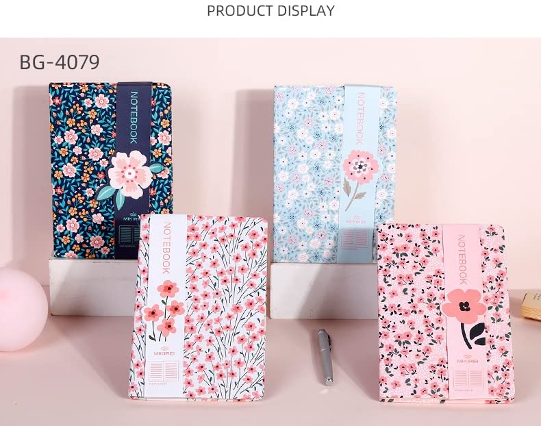 Carnet A6 de notes FEIFEI'S BOW ligné et fleuri au format poche élégant