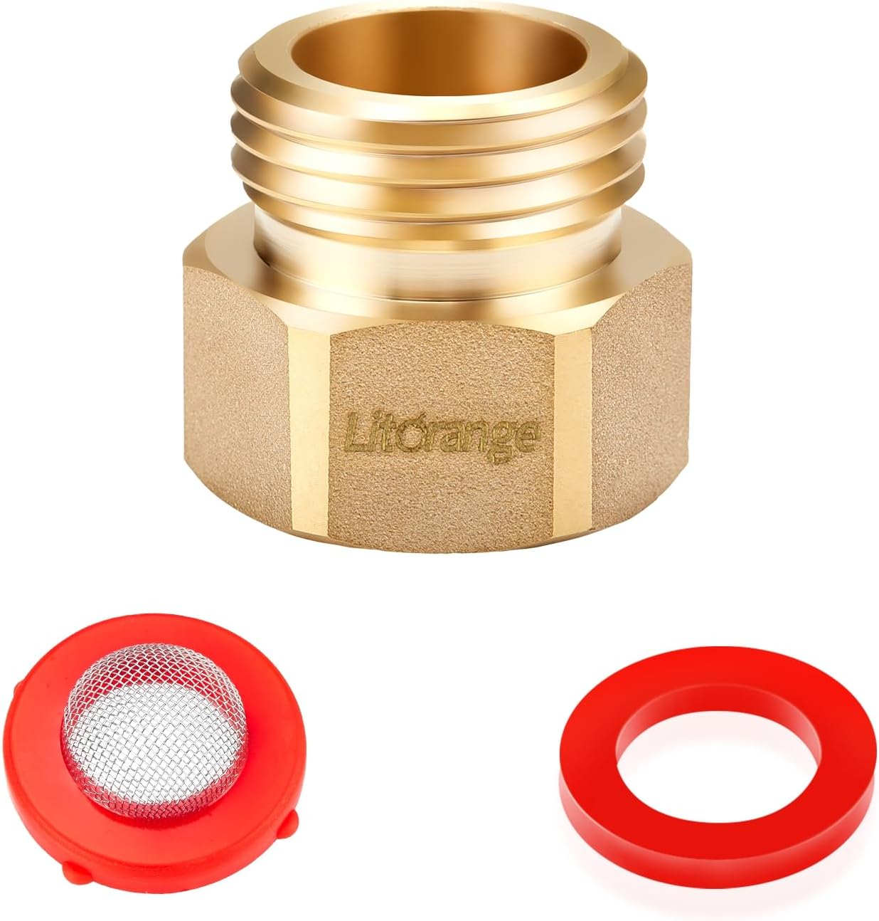 Litorange 1 Pack LF Hose Bib Adapter, 11/16" Fine Thread Female x 3/4