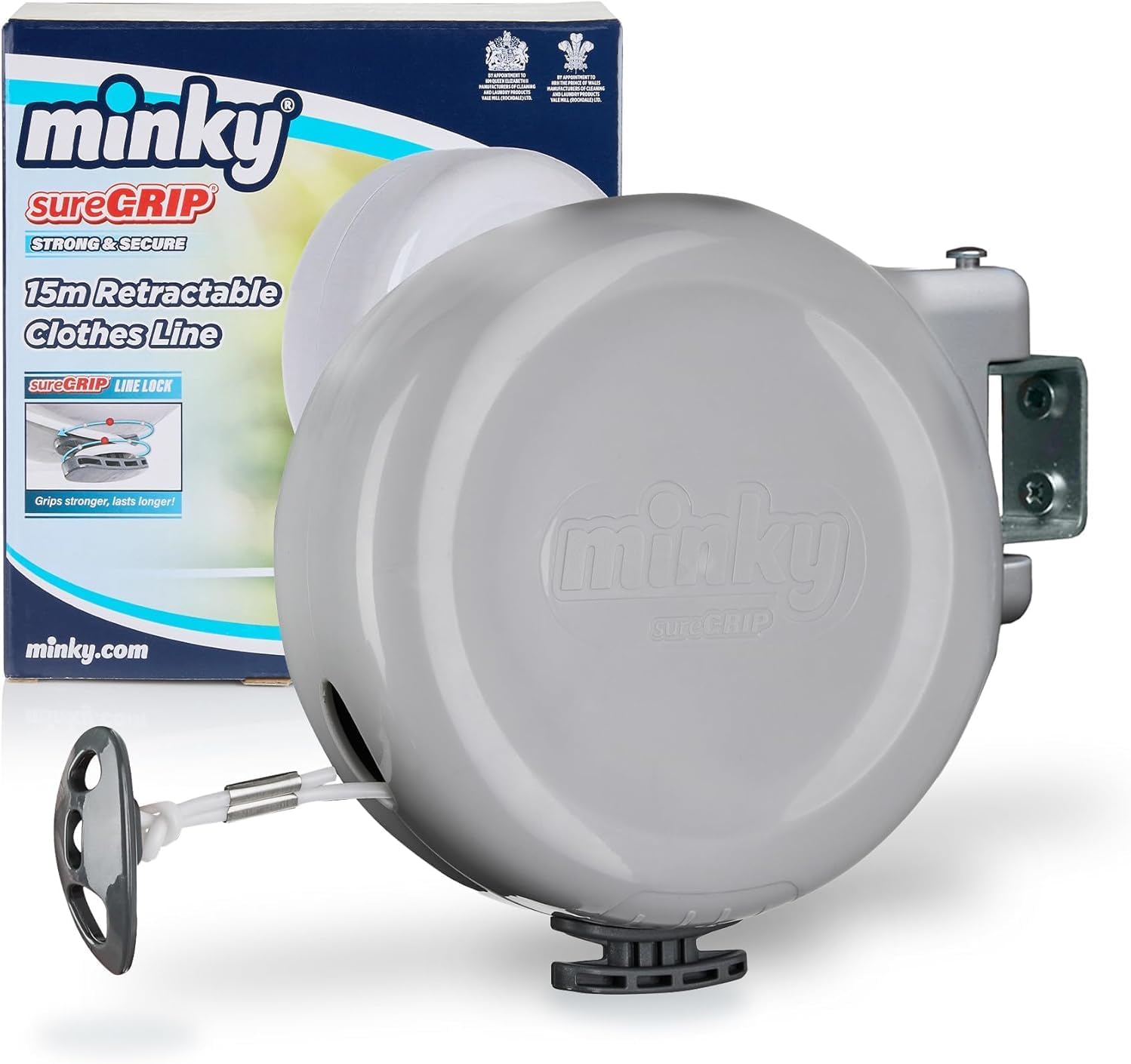 Minky Homecare - Vt20500103 Outdoor Retractable Clothesline, 49 Feet, Gray