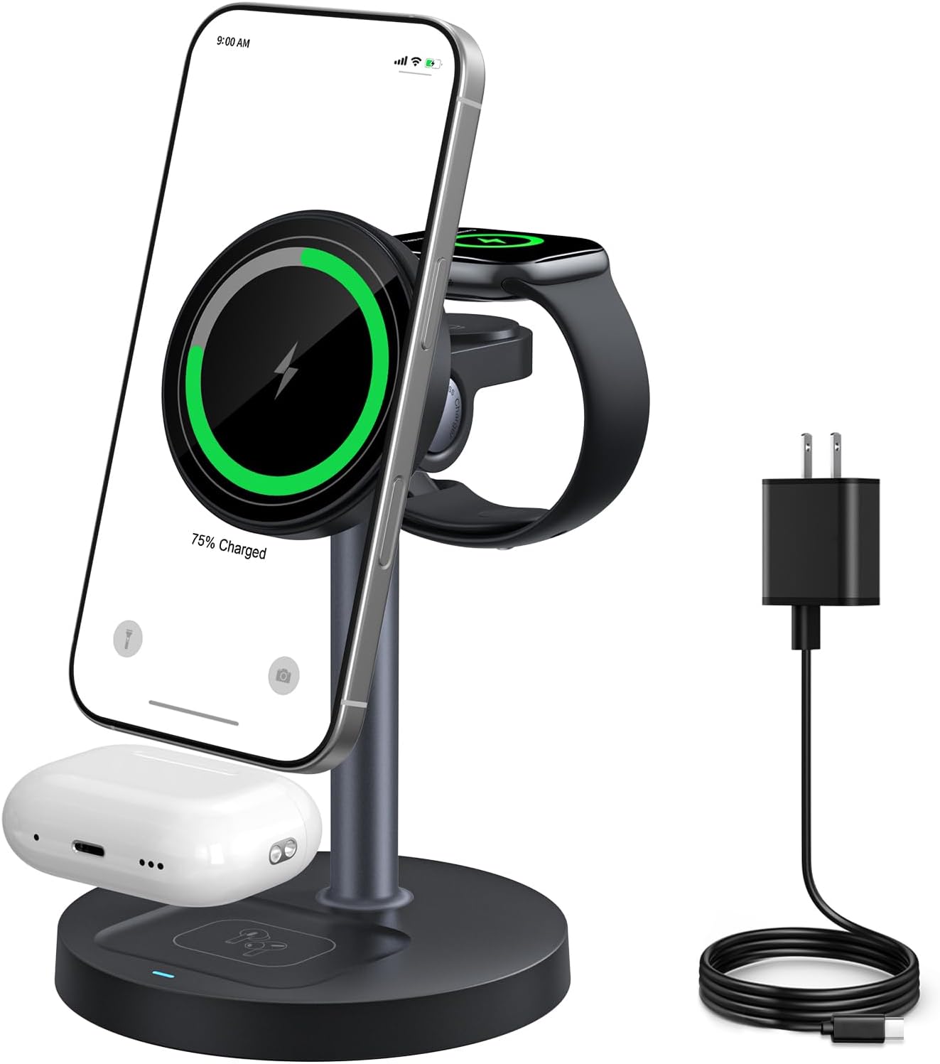 3 in 1 Wireless Charging Station for Apple: 15W Multiple...