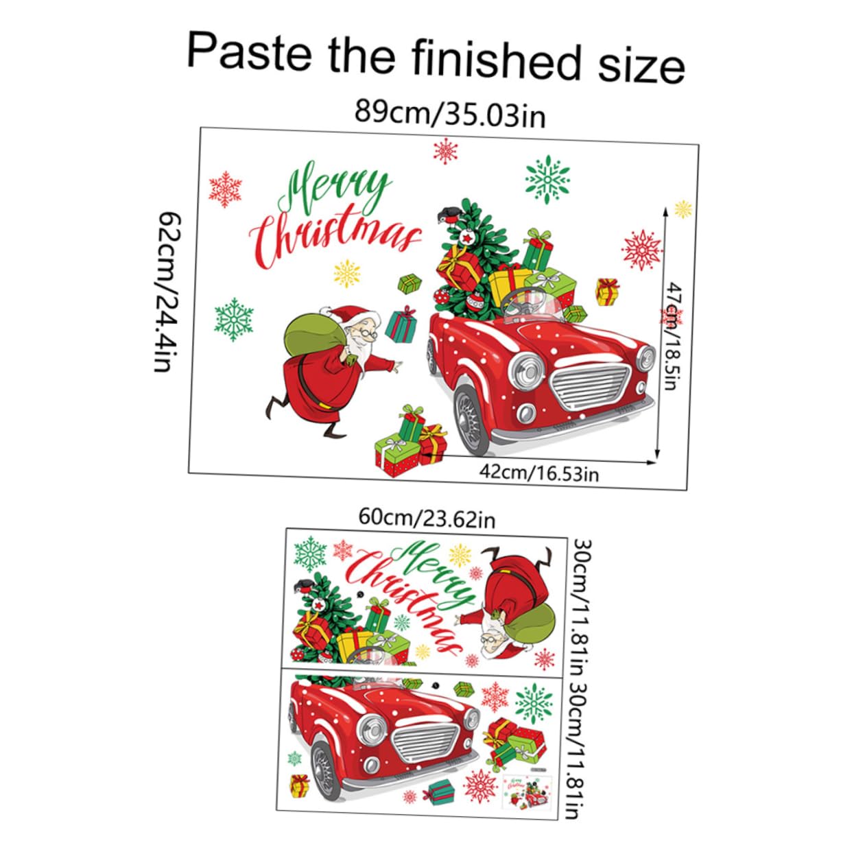 Alipis 5 Ensembles Autocollant mural de Noël decoration hiver décoration hiver fenêtre s'accrocher murale de porte de noël fenêtre de s'accroche décoration murale de Noël PVC