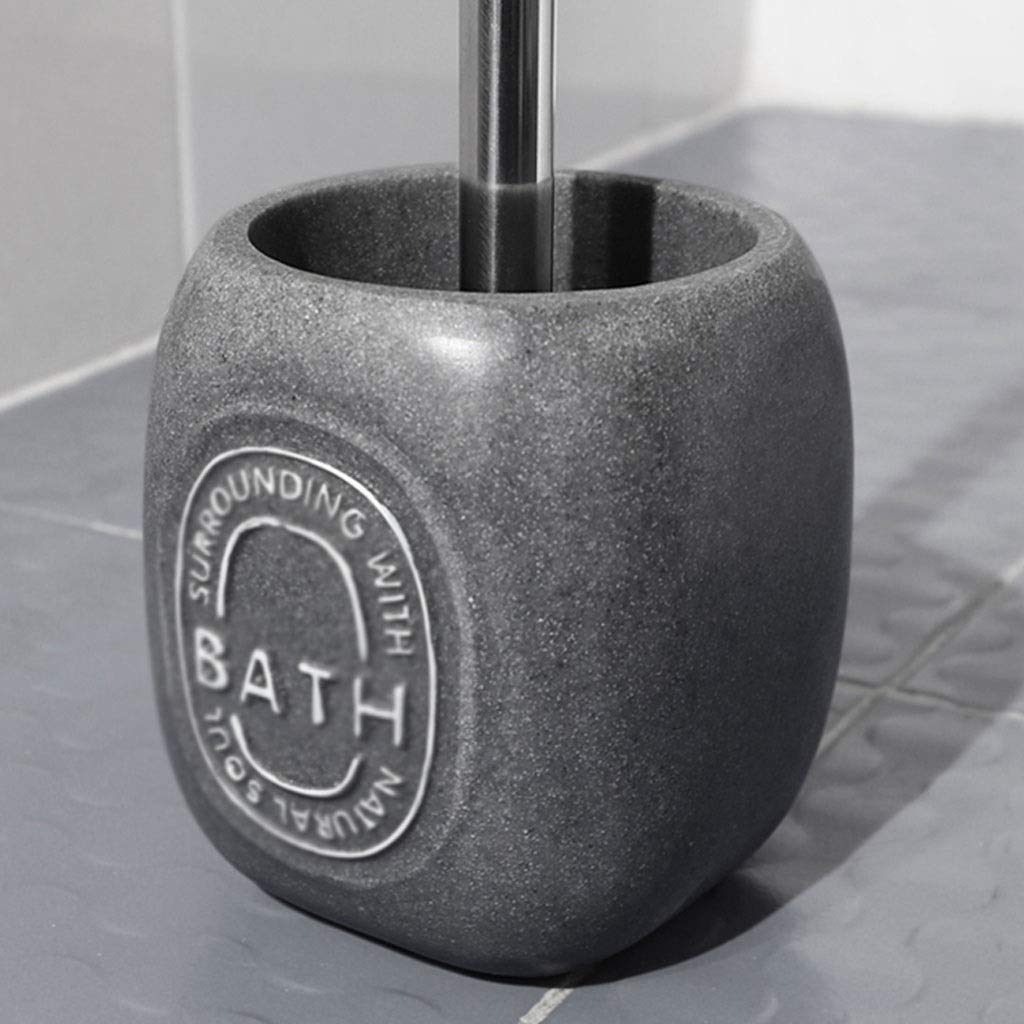 SPOUR Scopini e Supporti per WC Scopino per WC da 14,5 Pollici, Manico in Acciaio Inossidabile, scopino per WC e Staffa per Bagno, Design ergonomico Porta scopino per WC Bello e Resistente (Grigio