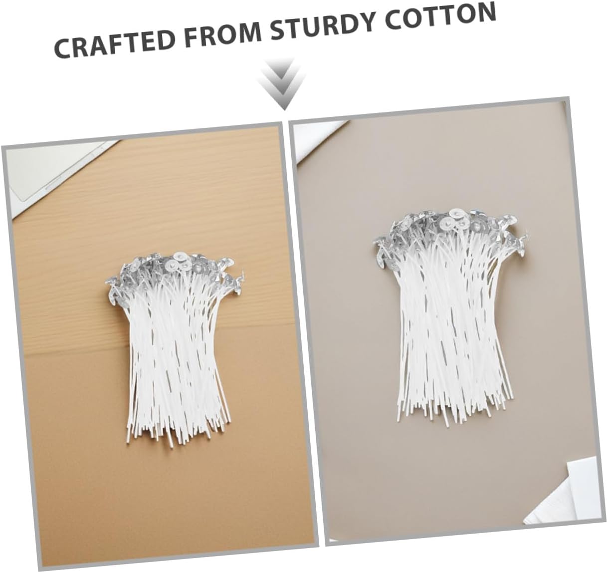 GARVALON 300pcs Pre-Waxed Cotton Candle Wicks DIY Candle Making Supplies 24-Strand 10cm Flexible Bendable Scented Wicks for Handmade Aromatherapy and Home Decor