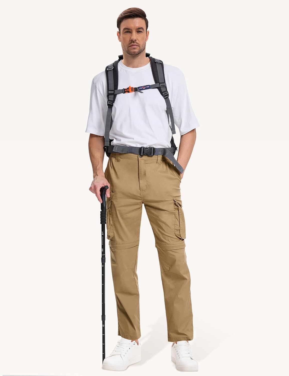 Convertible Mens Hiking Pants - Zip Off Lightweight Quick Dry Cargo Pants for Men 8 Pockets for Camping Travel Fishing