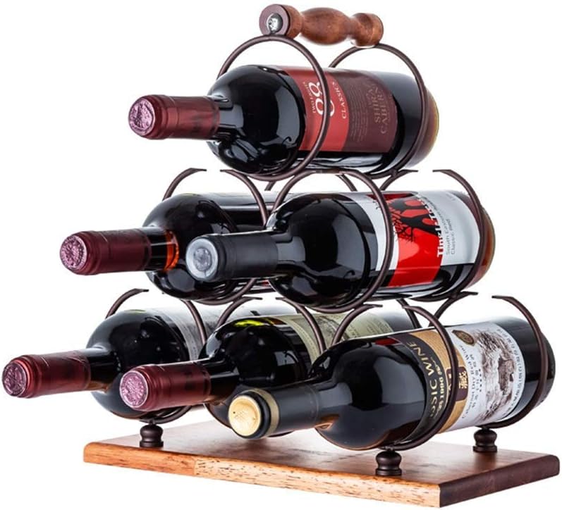 Wine Rack Stand Holds 6 Bottles of Your Favorite Wine - Elegant Looking Wine Rack to Compliment Any Space (Color : Black Size : 30x13cm) Wine Rack