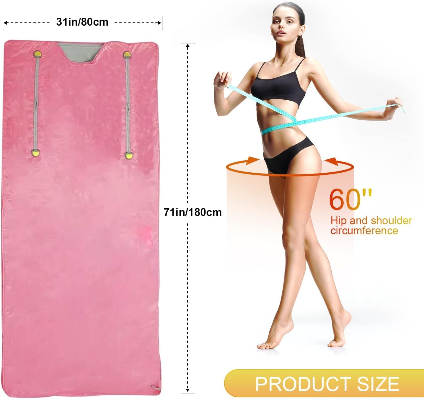 Manta de Sauna de Infrarrojos,Manta de Sauna de 2 Zonas para Uso Doméstico, Diseño Portátil para la Relajación y la Desintoxicación más Alta, Control de Temporizador, 180 * 80CM