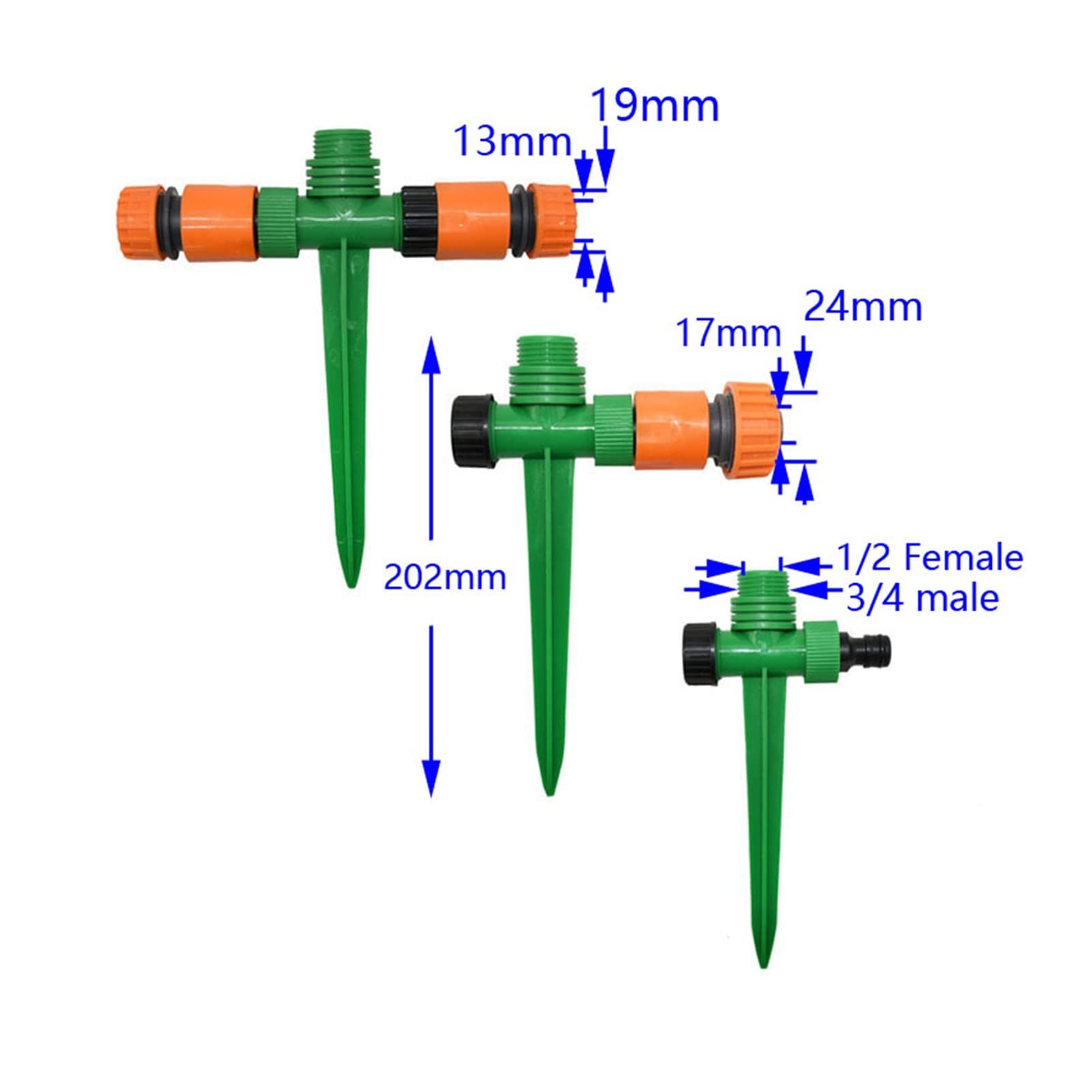 System nawadniania zraszaczy ogrodowych Kobieta 1/2 3/4 Męski uchwyt dyszowy Plastikowe paznokcie mogą być podłączone z plastikowym dyszą gazonową adapter 10 sztuk (Color : 3I4 hose)